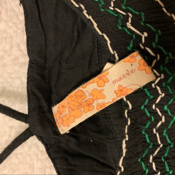 Anthro Maeve Black Smocked MIDI Dress - Picture 4 of 13